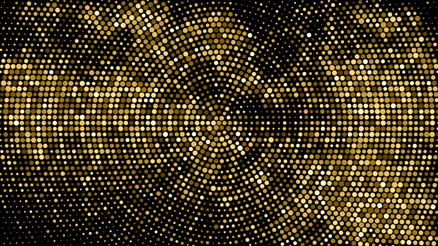 Gold glitter halftone dotted backdrop vector image