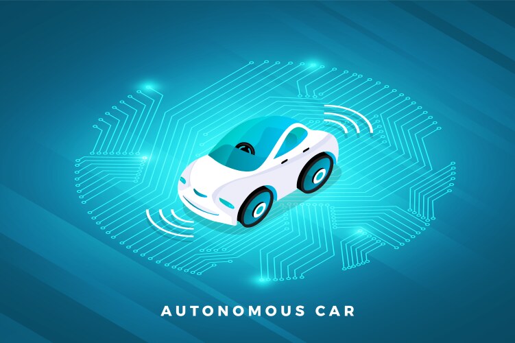 Autonomous car conceept vector image