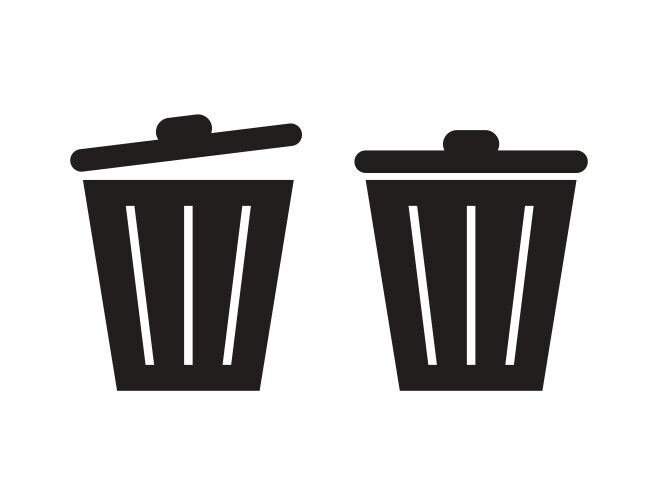 Trash can black simple icon Royalty Free Vector Image