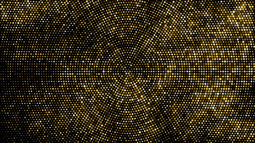 Gold glitter halftone dotted backdrop vector image