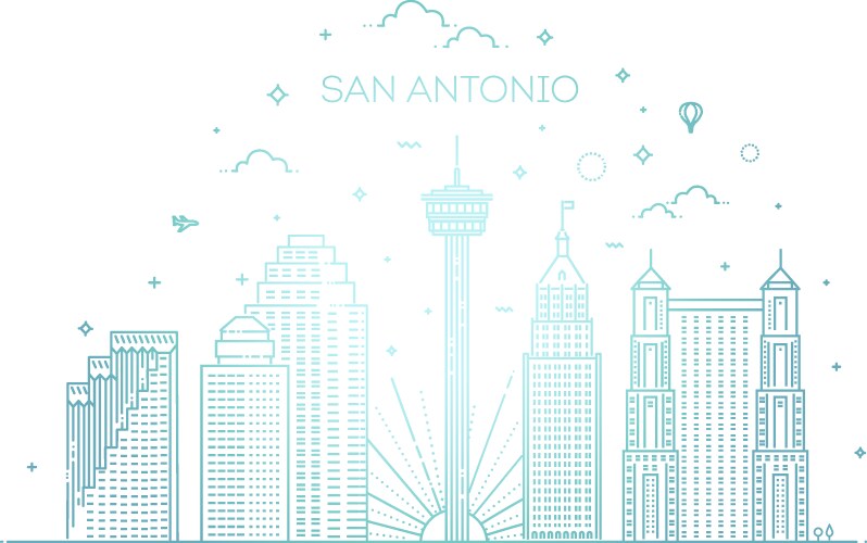 San Antonio City Skyline Vector Image