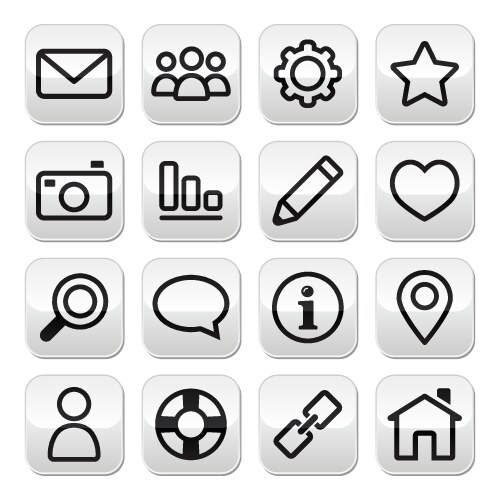 Website menu internet navigation stroke buttons vector image