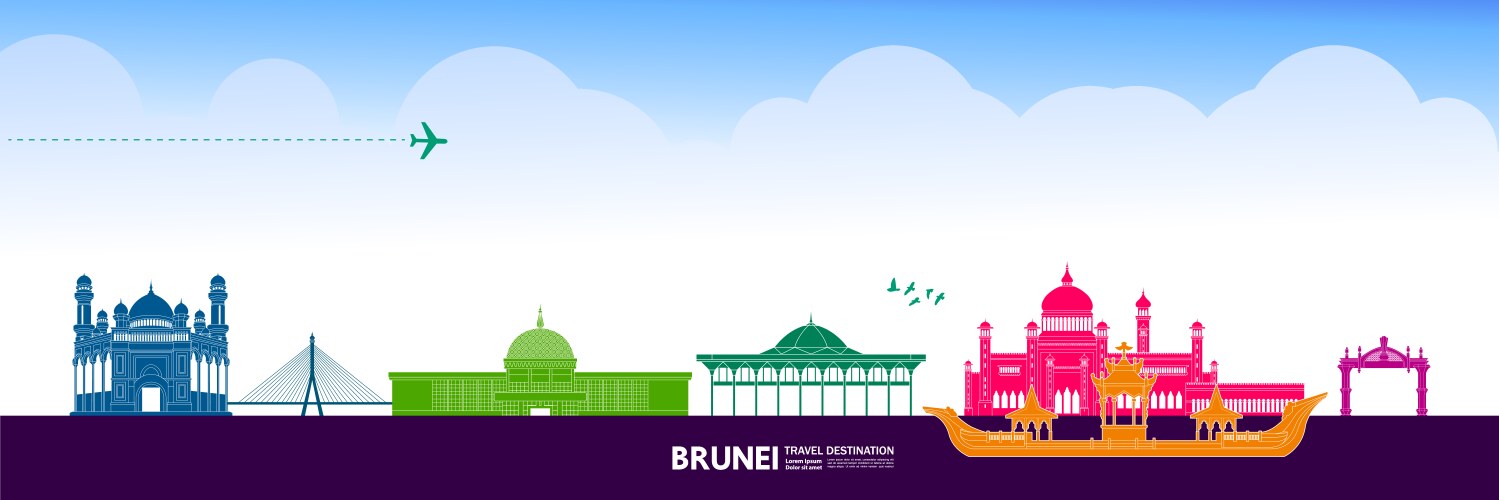 Brunei travel destination vector image