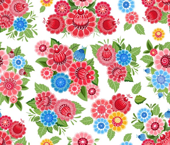 Stylized Floral Seamless Pattern Vector Image