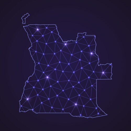 Digital network map of angola abstract connect vector image