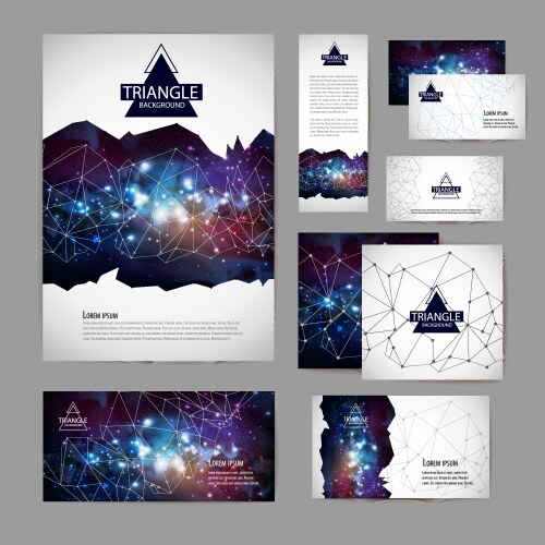 Document template with polygonal geometric space vector image