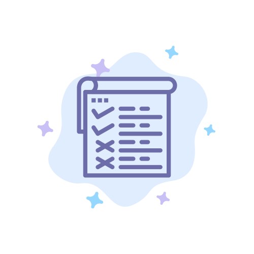 Checklist testing report qa blue icon on abstract vector image