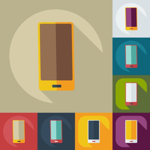 flat modern design with shadow icons mobile phone vector image