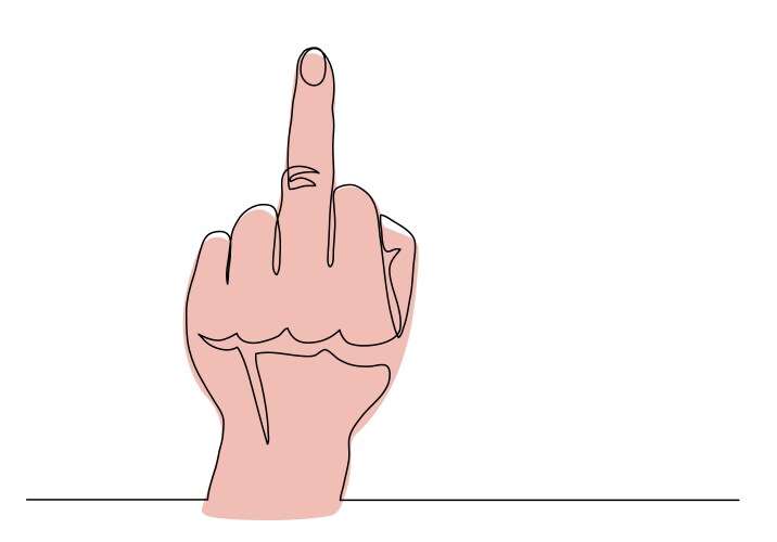 Middle finger flip you gesture one Vector Image