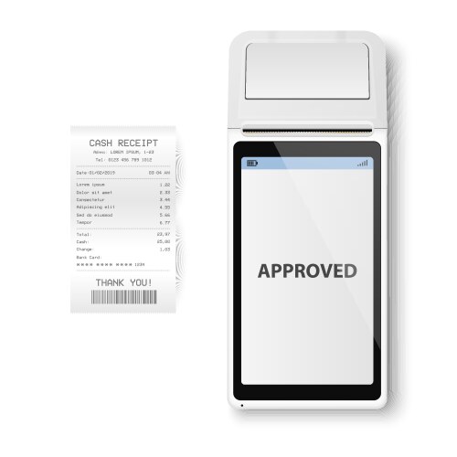 Realistic white 3d payment machine pos vector image