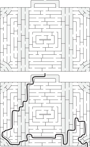 Maze with Suitcase Vector Image