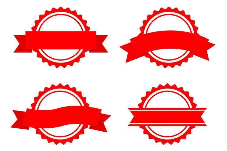 Set template 4 different style blank red circle vector image