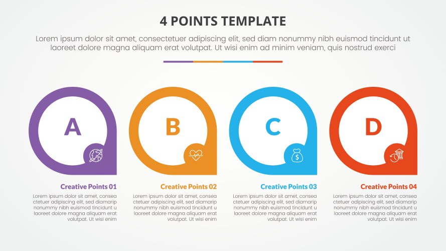 4 points stage list template infographic concept vector image