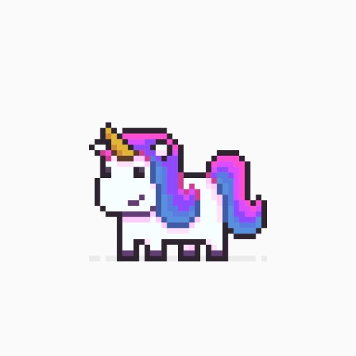 pixel art unicorn vector image