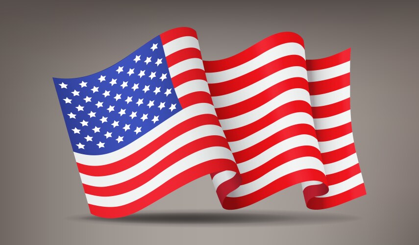 Realistic American Flag Vector Image