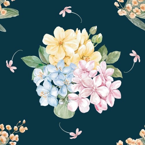 thai flowers pattern seamless design vector