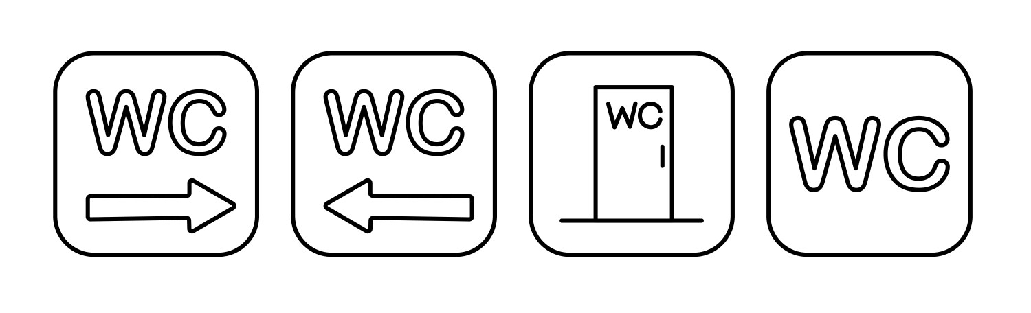 A set of toilet navigation icons wayfinding wc vektorbild