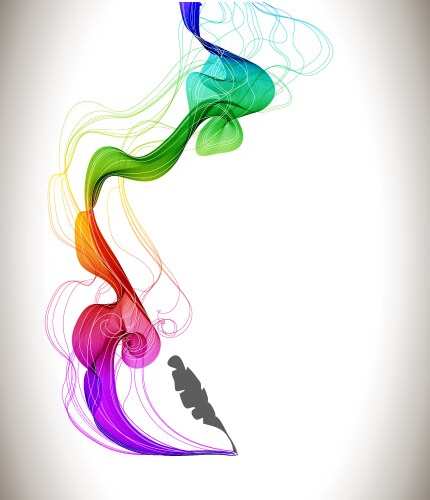 Abstract color background with wave and feather vector image