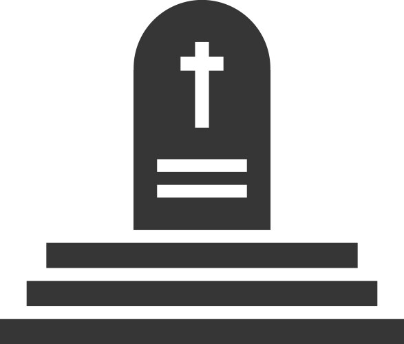 grave monument with cross symbol cemetery black vector image