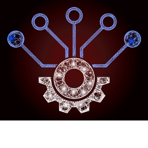 Glossy net mesh gear sensor with glare spots vector image