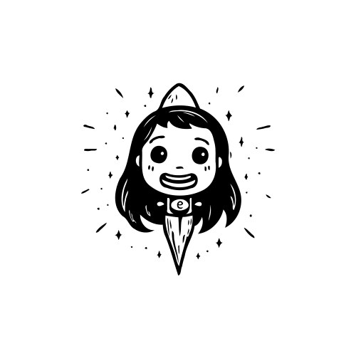 Stylized cartoon character blended with abstract Vector Image