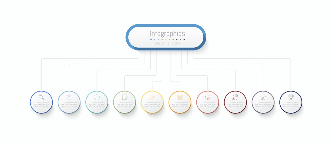 Infographic 10 options design elements Royalty Free Vector