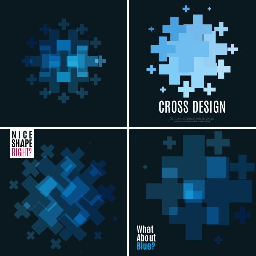 Abstract design elements with cross vector image