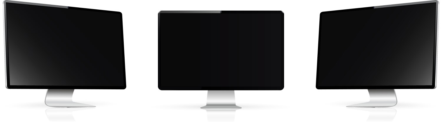 Computer screen mockup display on three vector image