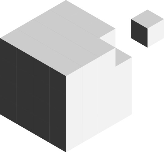Solution design element concept block of 3d cubes vector image