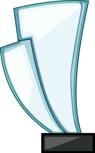 Recognition glass trophy cartoon Royalty Free Vector Image