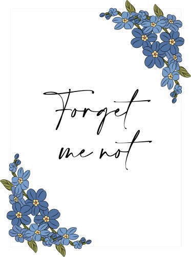 Blank card with forget me not flowers vector image