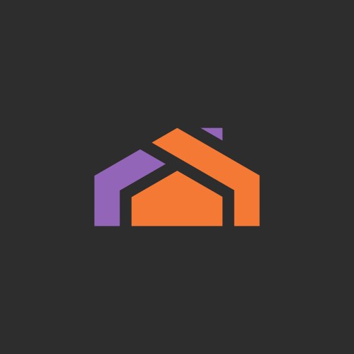 house logo icon abstract sign into flat style vector image