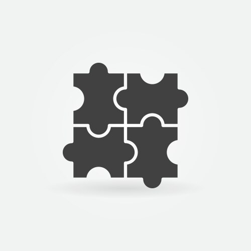 Colorful puzzle icon Royalty Free Vector Image