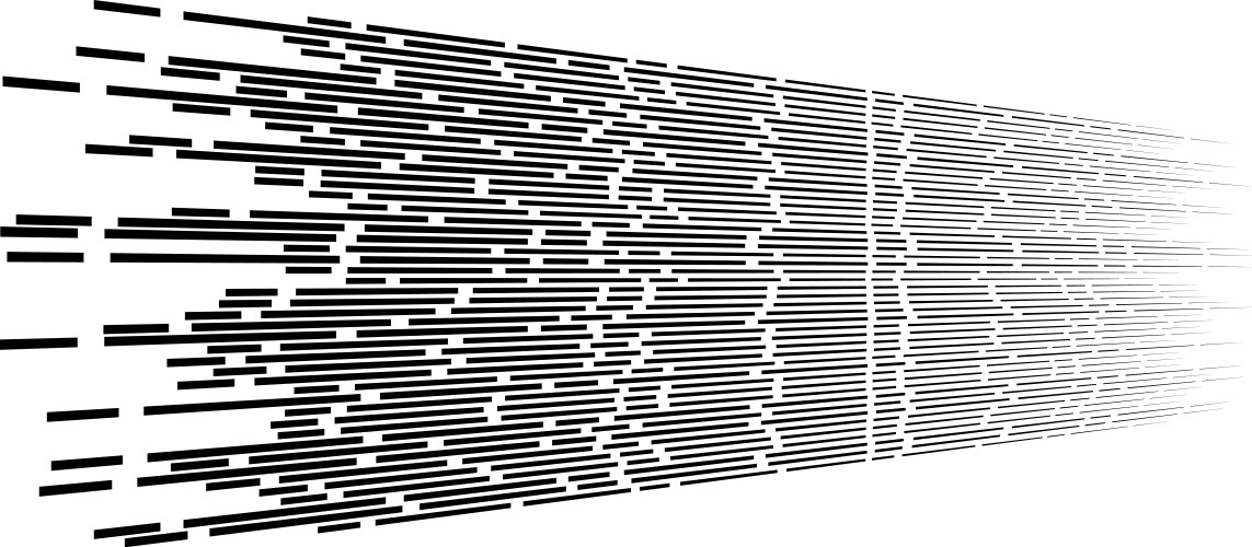 Random 3d dashed lines in perspective segmented vektorbild