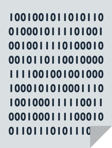 sheet with binary code icon vector image