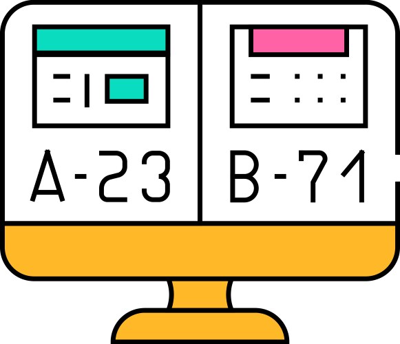 Ab testing ux ui design icon color vektorbild