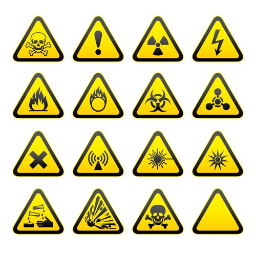 Warning Hazard Triangle Signs – Royalty-Free Vector | VectorStock