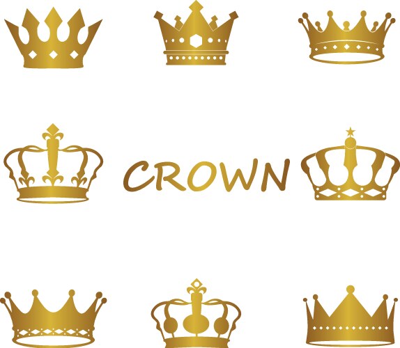 Royal Crown Collection Royalty Free Vector Image