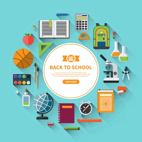 Back to school poster with backpack Royalty Free Vector