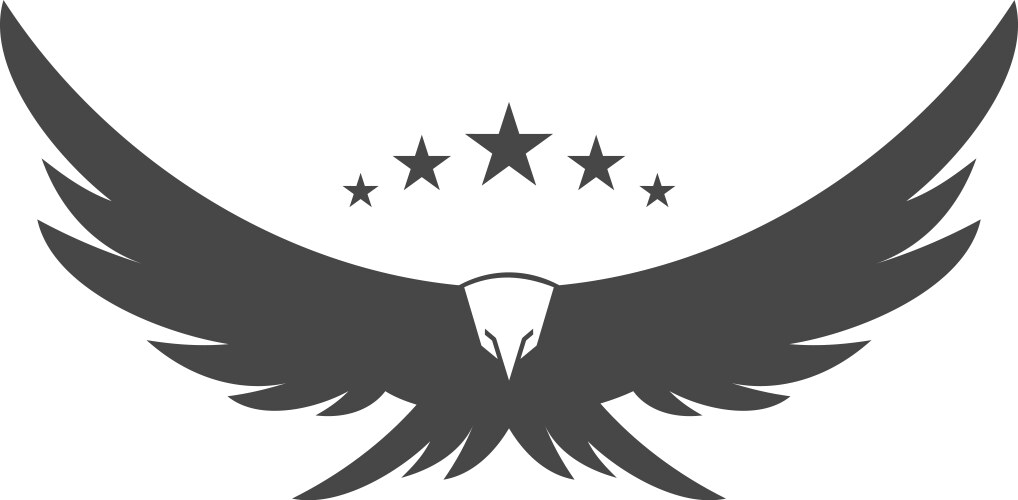 Vintage Bald Eagle with Five Stars Emblem Vector Image