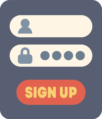 Website form is inviting to signing up with login vector image