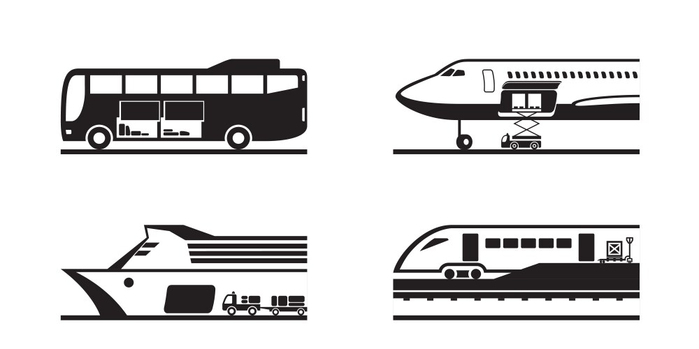 loading baggage in passenger transportation vector image