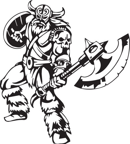 Nordic Viking Warrior Royalty Free Vector Vectorstock