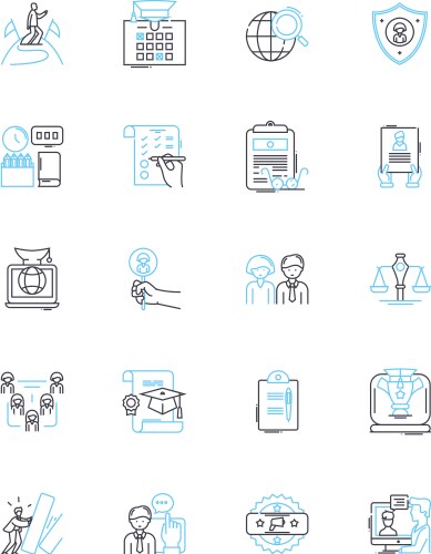 Web-based education linear icons set e-learning vector image