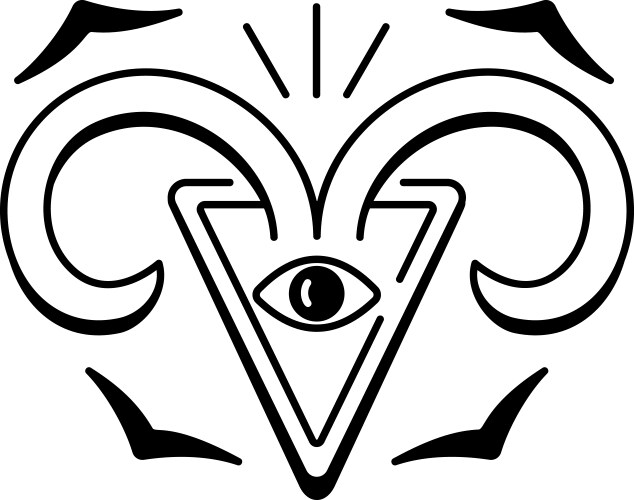 Dark Demon Eye Sketch Vector Image