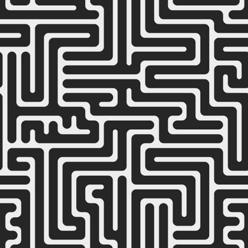 Black tech mosaic seamless pattern Royalty Free Vector Image