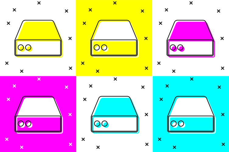 Set server data web hosting icon isolated vector image