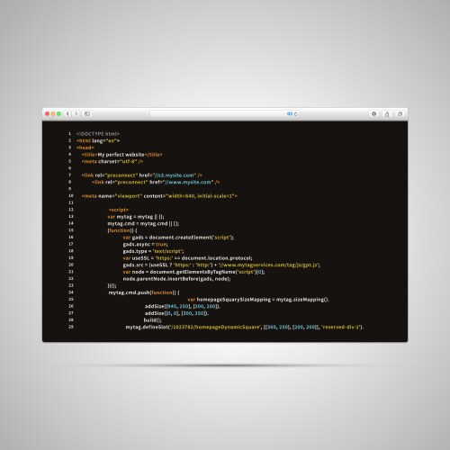 Modern Web Browser with Code Snippet vektorbild