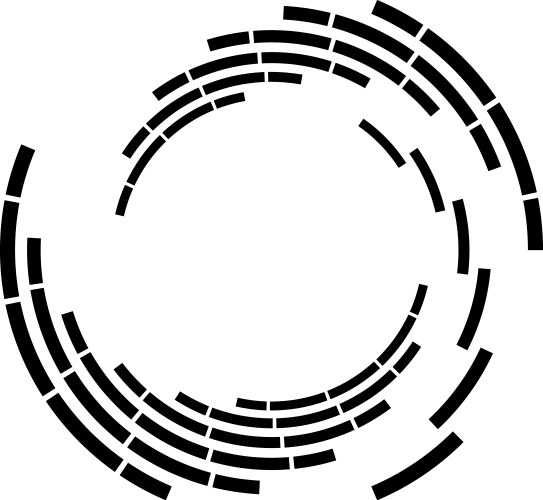 Segmented circle with rotationcircular and radial vector image