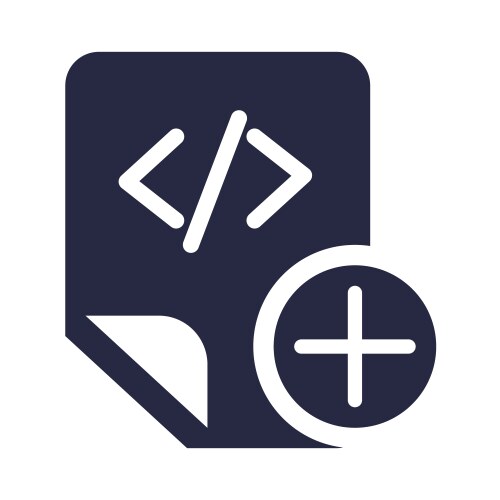 Coding script file adding symbol glyph icon vektorbild